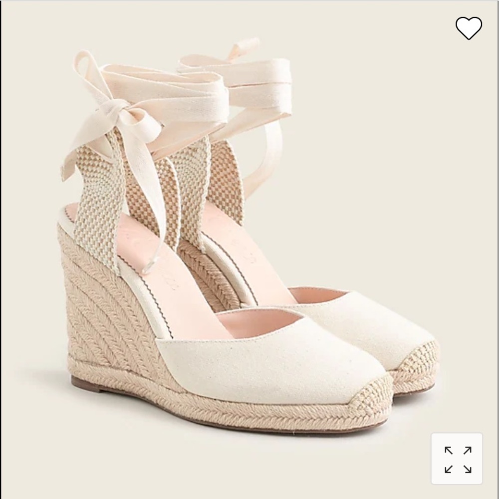J Crew canvas lace up espadrille wedge